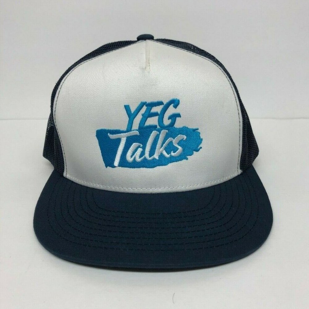 Trucker Hat Mesh Cap YEG Talks Snapback Embroidery Blue Edmonton AB ETOWN